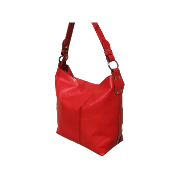 Kabelka Triton Kožená ručně šitá kabelka LADA - česká výroba; červená