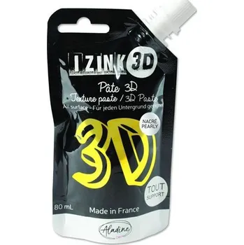Speciální výtvarná barva Reliéfní pasta 3D IZINK - citronela, perleťová žlutá, 80 ml