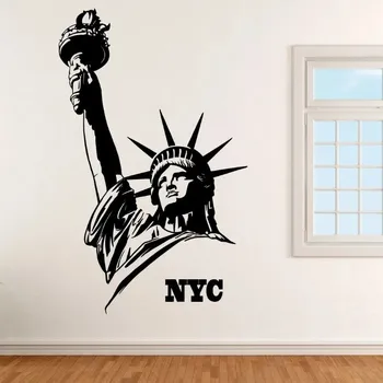Samolepící dekorace Socha Svobody NYC - vinylová samolepka na zeď 80x49cm