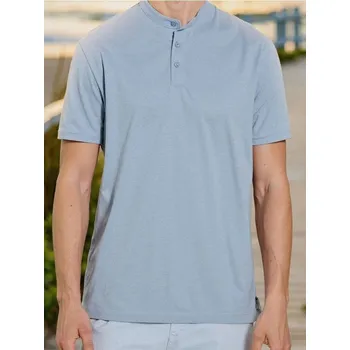 Sinsay - Henley tričko - modrá - 556EY-05X - 556EY-05X-3XL-1