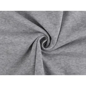 Teplákovina počesaná PES jednobarevná, barva 5 šedá světlá melír