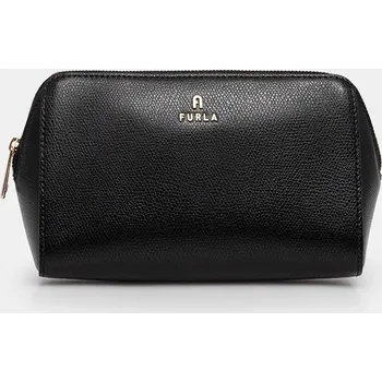 Kožená kosmetická taška Furla černá barva, WE00618.ARE000.O6000