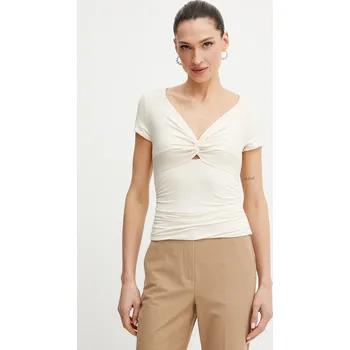 Pánské tričko Tričko Guess CHARLOTTE W5GP15.KACM2 béžová 02X, vel. XL