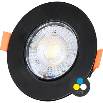 Ecolite SMD kruh 9cm výklopný max.7W IP20 560lm CCT černá LED-YL201/7W/CCT/CR