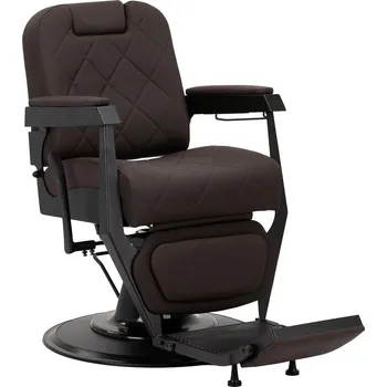 Kadeřnické křeslo Gabbiano holičské křeslo Bruno s černým rámem hnědé