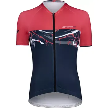 cyklistický dres FORCE dres F ART UNI kr. rukáv, tm. modrý-červený L