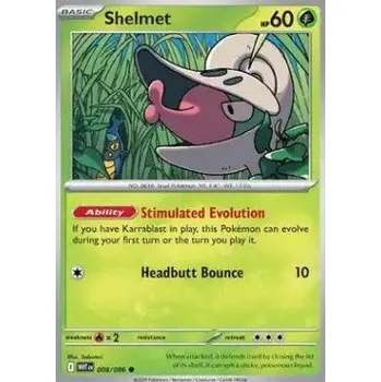 Karetní hra Pokémon WHT 008/086 Shelmet - White Flare Stav: Near Mint, Verze: POKÉBALL REVERSE HOLO