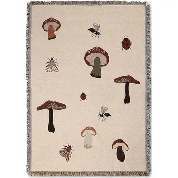 deka Bavlněná deka ferm LIVING Forest Tapestry 120 x 170 cm 1104264911 béžová 08X