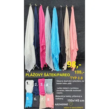 PAREO - PLÁŽOVÝ ŠÁTEK typ č.8 AKCE !!! - 7
