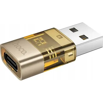 Datový kabel HOCO adaptér / redukce USB A (samec) - USB-C (samice) UA36C zlatý