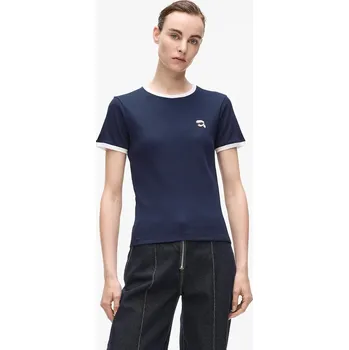 Dámské tričko Tričko Karl Lagerfeld IKON dámské, tmavomodrá barva, A4W17097 59X, vel. S