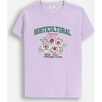 Dívčí tričko Dětské tričko Coccodrillo fialová barva, EVERYDAY GIRL A ZC5143223VGA 04X, vel. 146