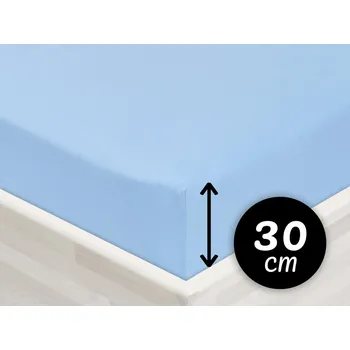 Prostěradlo Jersey napínací prostěradlo na vysokou matraci JR-014 Nebesky modré 90 x 220 - výška 30 cm