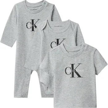 Kojenecká souprava Kojenecká sada Calvin Klein Jeans 3-pack IN0IN00339 IN0IN00339.9BYA šedá 90X, vel. 68