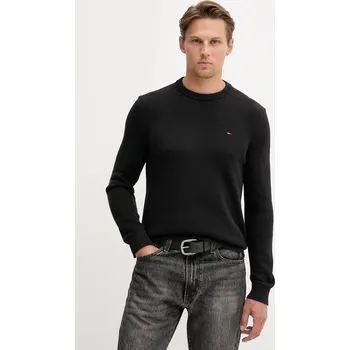 Pánský svetr Bavlněný svetr Tommy Jeans pánský, černá barva, DM0DM21787 99X, vel. S