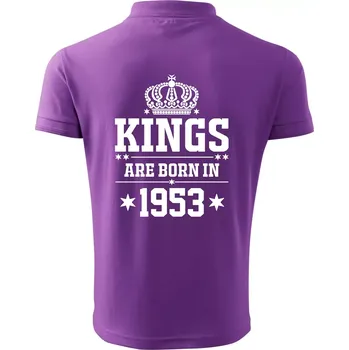 Pánská košile Kings are born in 1953 - Polokošile pánská Pique Polo 203 - 5XL ( Fialová )