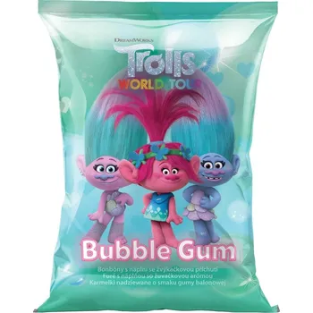 Bonbon Trolls Bubble gum měkké bonbony s náplní