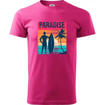 Pánská móda Paradise - barevný čtverec - Klasické pánské triko vyšší gramáže - L ( Purpurová )