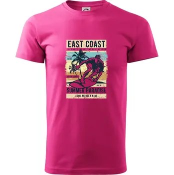 Pánské tričko East Coast - Klasické pánské triko vyšší gramáže - S ( Purpurová )