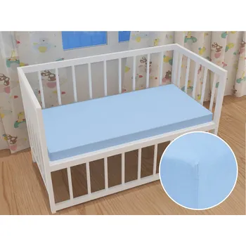 Prostěradlo Dětské jersey napínací prostěradlo do postýlky JR-014 Nebesky modré 60 x 120 x 10 cm - do postýlky