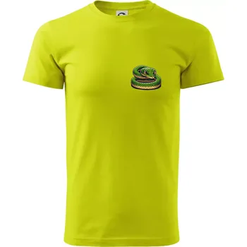 Pánské tričko Had na prsu - Klasické pánské triko vyšší gramáže - M ( Limetková )