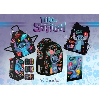 Školní batoh Lilo a Stitch Školní sada 5 ks set batoh Lilo a Stitch, penál, sáček, zástěrka, desky M/S79865/05/03