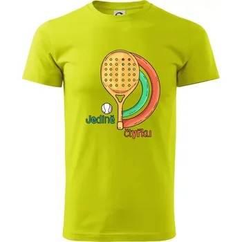 Pánské tričko Padel jedině čtyřku - Klasické pánské triko vyšší gramáže - 2XL ( Limetková )