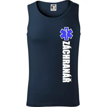 Záchranář - hvězda - Tílko pánské Core - L ( Námořní modrá (velmi tmavá - téměř černá) )