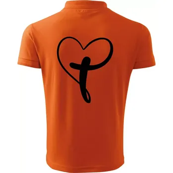 Pánská košile Jesus srdce - Polokošile pánská Pique Polo 203 - 3XL ( Oranžová )