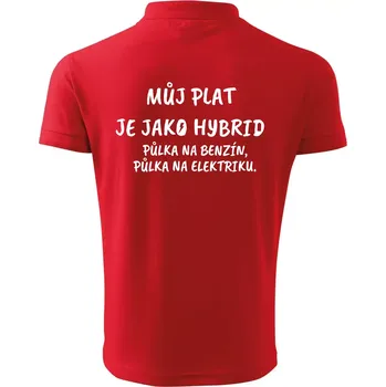 Pánská košile Můj plat jako hybrid - Polokošile pánská Pique Polo 203 - 4XL ( Červená )