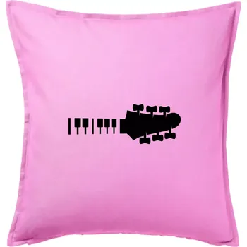 Polštář Klávesy a kytara - Polštář 50x50 - 50x50 - Včetně výplně ( Růžová )