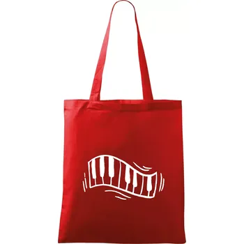 Klávesy kreslené - Taška bavlněná - 42 x 38 cm ( Červená )