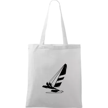 Katamarán na vodě - Taška bavlněná - 42 x 38 cm ( Bílá )