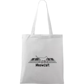 Meowzart - Taška bavlněná - 42 x 38 cm ( Bílá )