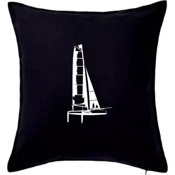 Polštář Katamarán z boku - Polštář 50x50 - 50x50 - Pouze potah ( Černá )