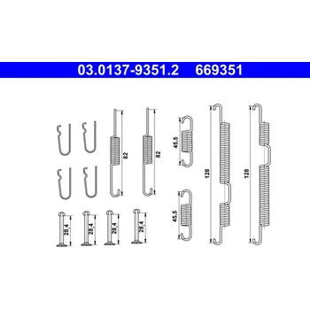 Brzdová čelist Sada příslušenství, brzdové čelisti, 03.0137-9351.2