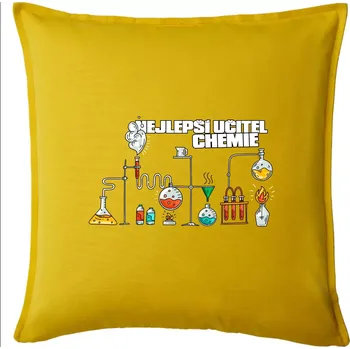 Polštář Nejlepší učitel chemie - Polštář 50x50 - 50x50 - Pouze potah ( Žlutá )