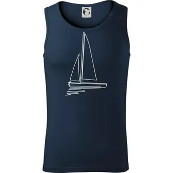Plachetnice jedním tahem - Tílko pánské Core - XL ( Námořní modrá (téměř černá) )