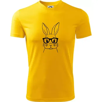 Chlapecké tričko Králík s brýlemi - Dětské triko sportovní (dresovina) - 134 cm/8 let ( Žlutá )