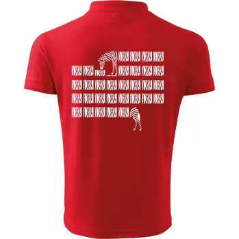 Pánská košile Zebra dlouhá - Polokošile pánská Pique Polo 203 - L ( Červená )