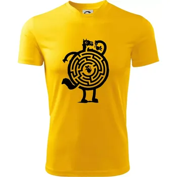 Kočka a myš bludiště - Dětské triko sportovní (dresovina) - 146 cm/10 let ( Žlutá )