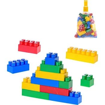 ostatní stavebnice Stavebnice baby barevné stavební kostky 3-9cm set 100ks v igelitu