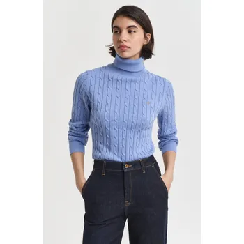 Dámský svetr ROLÁK GANT STRETCH COTTON CABLE TURTLENECK CLEAR SKY