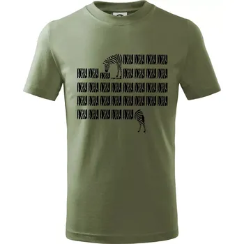 Chlapecké oblečení Zebra dlouhá - Tričko dětské bavlněné - 98 cm / 2 roky ( Khaki )