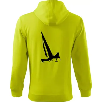 Pánská móda Katamarán 2 osoby - Mikina s kapucí na zip trendy zipper - XL ( Limetková )