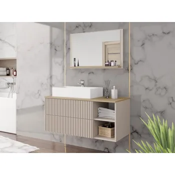 Koupelnový nábytek Koupelnová sestava Kiegi Ryfel I, Barva: pouštní písek + pouštní písek / dub cremona, Sifon k umyvadlu: ne, Umyvadlo: ne MIRJAN 5903211437847