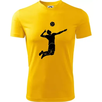 Chlapecké tričko Volejbal nápřah muž - Dětské triko sportovní (dresovina) - 158 cm/12 let ( Žlutá )