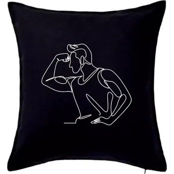 Polštář Posilování biceps jedním tahem - Polštář 50x50 - 50x50 - Včetně výplně ( Černá )