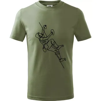 Lezecká stěna jedním tahem - Tričko dětské bavlněné - 98 cm / 2 roky ( Khaki )