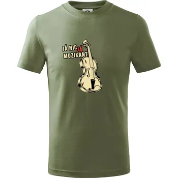 Já nic, já muzikant - Tričko dětské bavlněné - 98 cm / 2 roky ( Khaki )